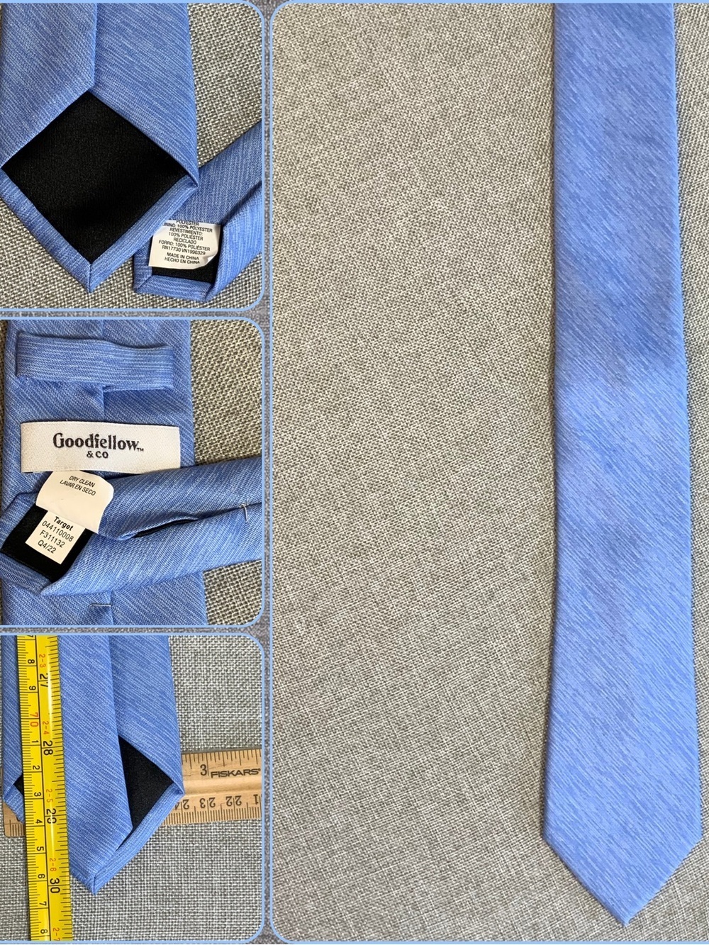 Goodfellow Light Blue Narrow Linen Look Tie